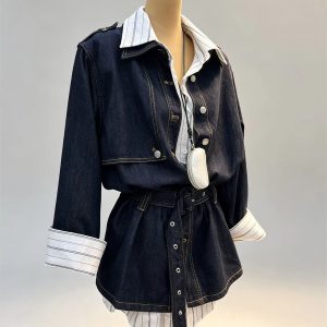 Women denim dress, wholesale denim long dress Guangzhou factory 