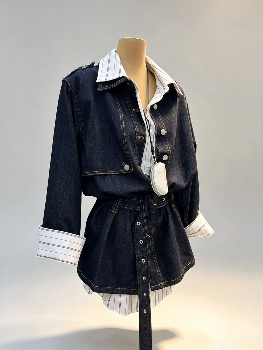 Women denim dress, wholesale denim long dress Guangzhou factory